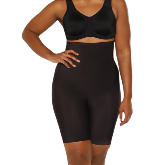 TC Women's Black High Waisted Smooth Comfort Thigh Slimmer Size 3X NWOT - Picture 1 of 12